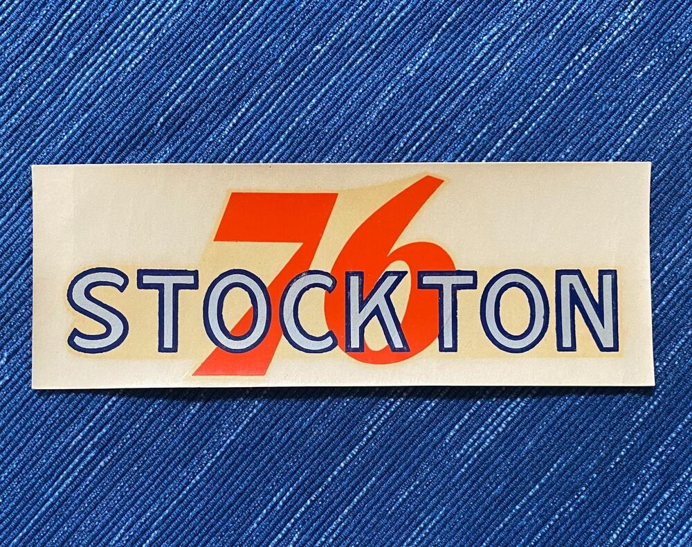Vintage Union 76 Oil Stockton California Water Decal Gas Station Travel Souvenir